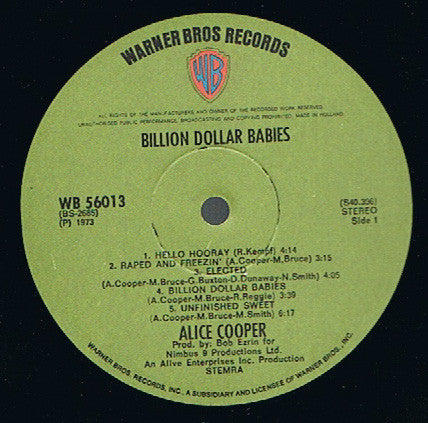 Alice Cooper - Billion Dollar Babies (LP Tweedehands)