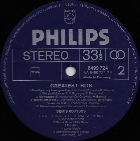 Demis Roussos - Greatest Hits (LP Tweedehands) - Discords.nl