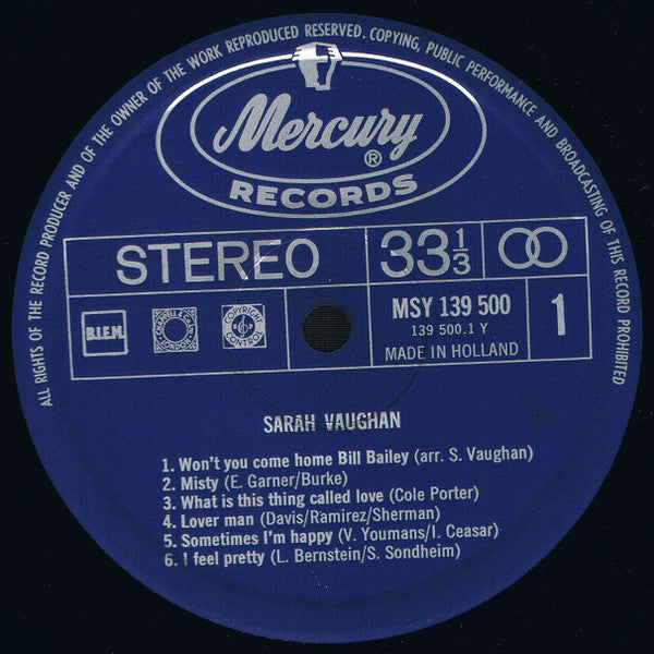 Sarah Vaughan - Sarah Vaughan (LP Tweedehands) - Discords.nl