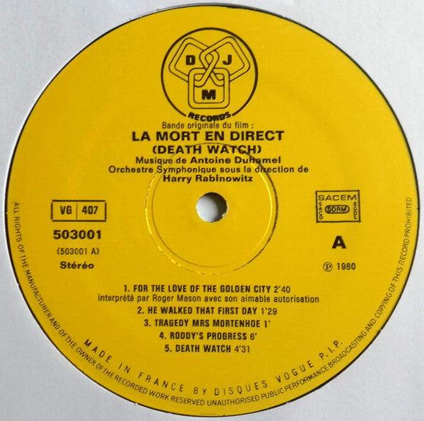 Antoine Duhamel - La Mort En Direct (Death Watch) (LP Tweedehands) - Discords.nl