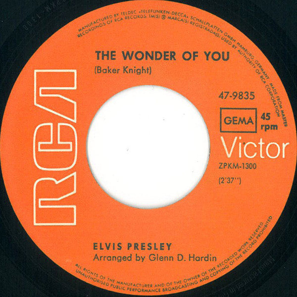 Elvis Presley - The Wonder Of You (7-inch Tweedehands)