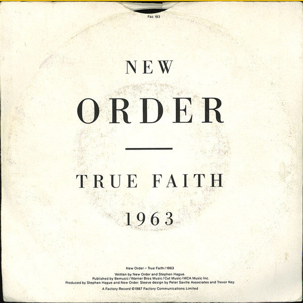 New Order - True Faith / 1963 (7-inch Tweedehands)