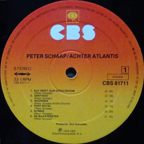 Peter Schaap - Achter Atlantis (LP Tweedehands)