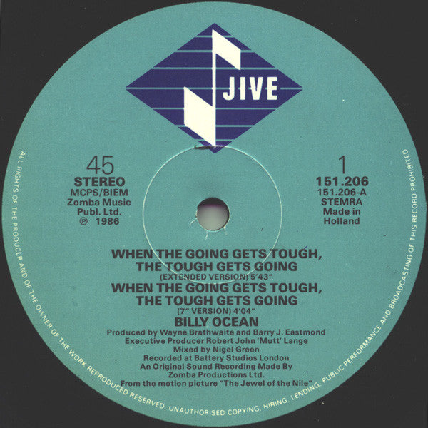 Billy Ocean - When The Going Gets Tough, The Tough Get Going (12" Tweedehands)