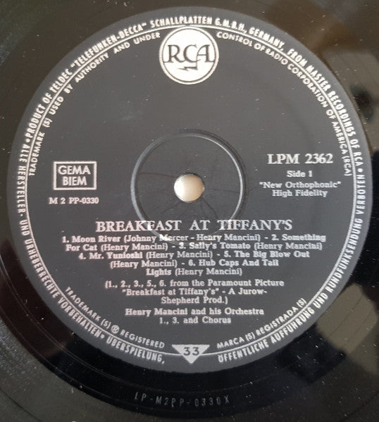 Henry Mancini - Breakfast At Tiffany's (Music From The Motion Picture Score) (LP Tweedehands)