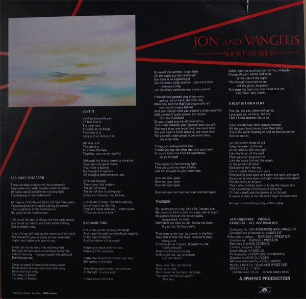 Jon & Vangelis - Short Stories (LP Tweedehands) - Discords.nl