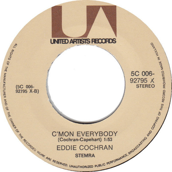 Eddie Cochran - Summertime Blues / C'Mon Everybody (7-inch Tweedehands)