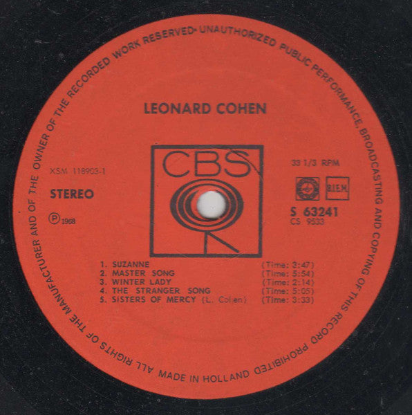 Leonard Cohen - Songs Of Leonard Cohen (LP Tweedehands)