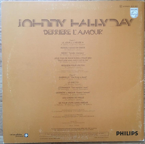 Johnny Hallyday - Derrière L'amour (LP Tweedehands)