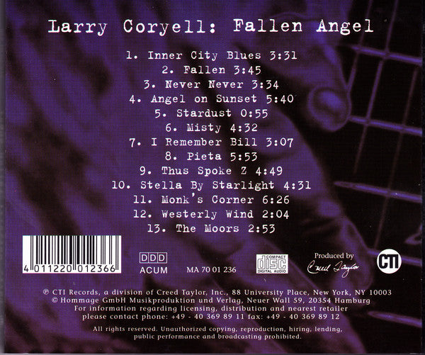 Larry Coryell - Fallen Angel (CD Tweedehands)