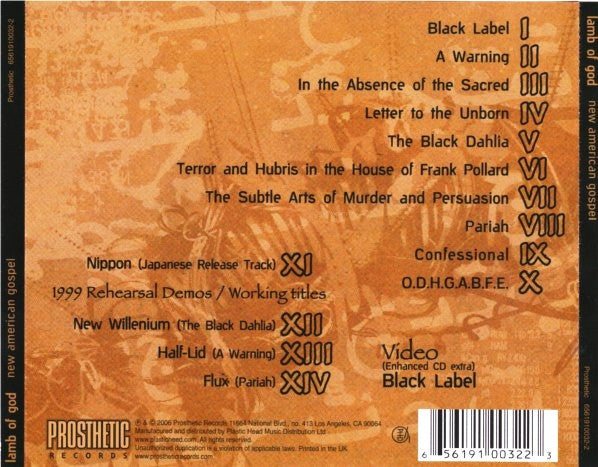 Lamb Of God - New American Gospel (CD)