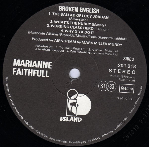 Marianne Faithfull - Broken English (LP Tweedehands)