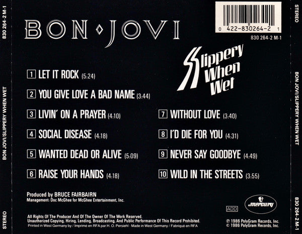 Bon Jovi - Slippery When Wet (CD Tweedehands)