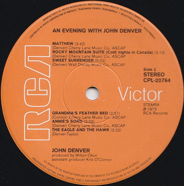 John Denver - An Evening With John Denver (LP Tweedehands) - Discords.nl