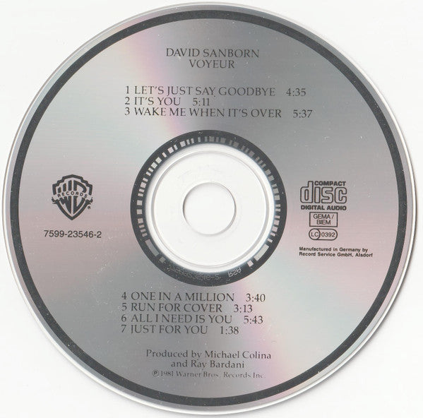 David Sanborn - Voyeur (CD Tweedehands) - Discords.nl