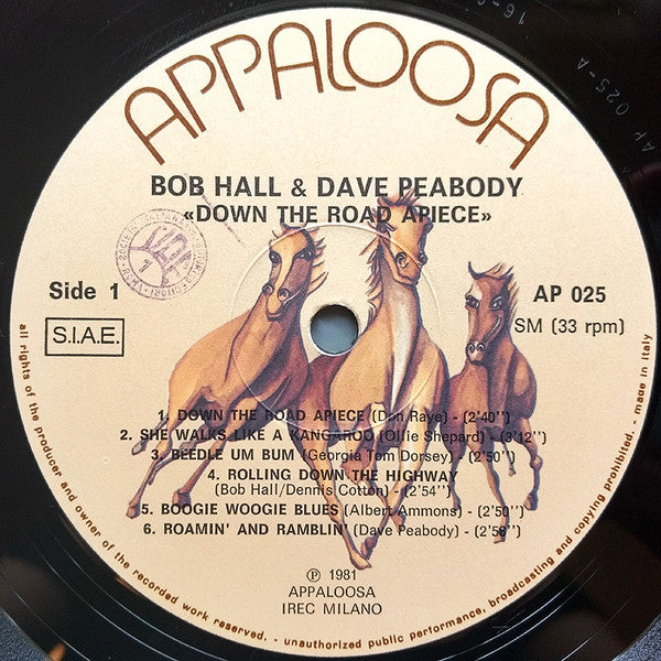 Bob Hall (3) & Dave Peabody - Down The Road Apiece (LP Tweedehands)