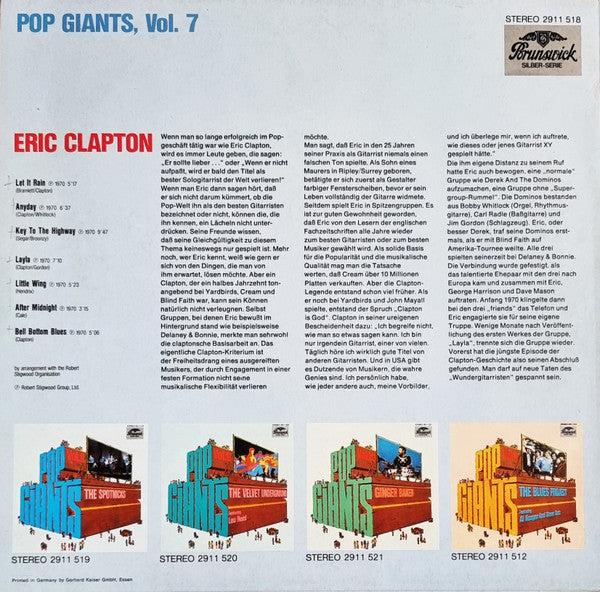 Eric Clapton - Pop Giants, Vol. 7 (LP Tweedehands)