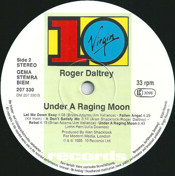 Roger Daltrey - Under A Raging Moon (LP Tweedehands)