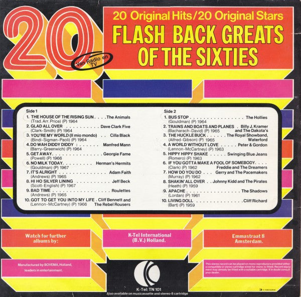 Various - 20 Flash Back Greats Of The Sixties (LP Tweedehands)