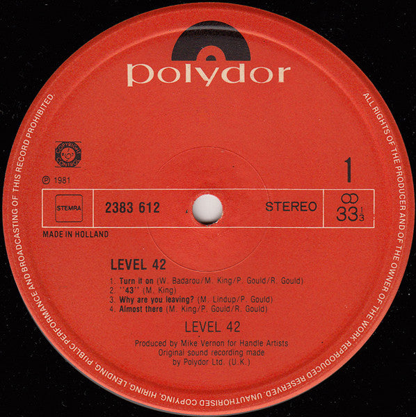 Level 42 - Level 42 (LP Tweedehands) - Discords.nl