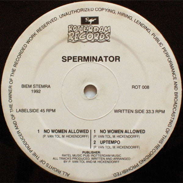 Sperminator - No Woman Allowed (12" Tweedehands)