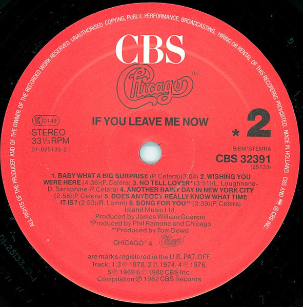 Chicago - If You Leave Me Now (LP Tweedehands)
