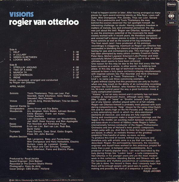 Rogier van Otterloo - Visions (LP Tweedehands)