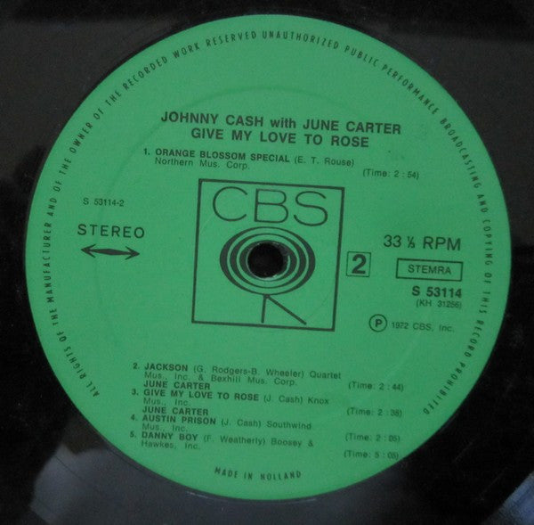 Johnny Cash With June Carter - Give My Love To Rose (LP Tweedehands)
