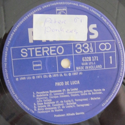 Paco de Lucía - Paco de Lucia (LP Tweedehands) - Discords.nl