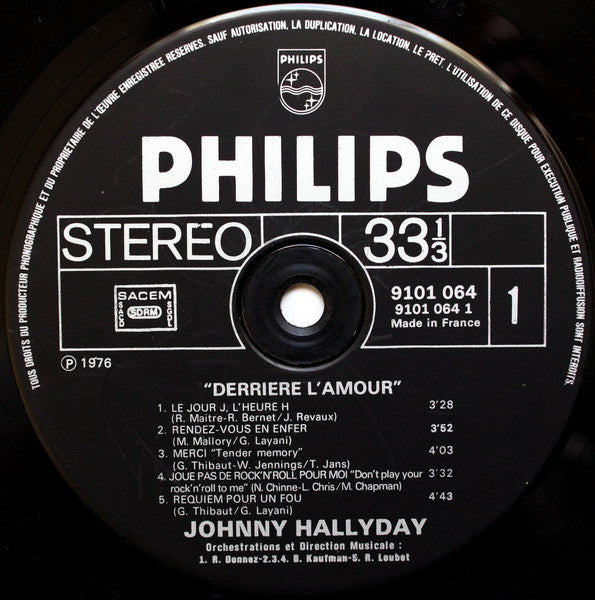 Johnny Hallyday - Derrière L'amour (LP Tweedehands)