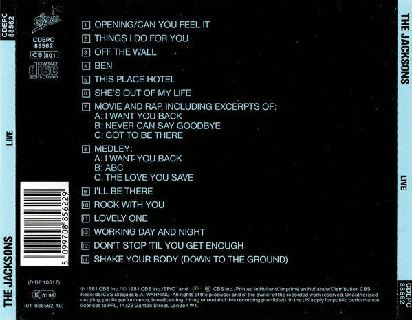 Jacksons, The - Live (CD Tweedehands) - Discords.nl