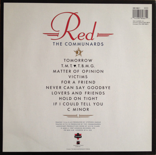 Communards, The - Red (LP Tweedehands) - Discords.nl