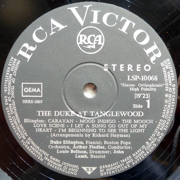 Duke Ellington - Boston Pops Orchestra / Arthur Fiedler - The Duke At Tanglewood (LP Tweedehands)