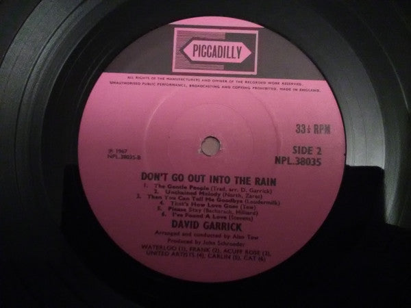 David Garrick - Don't Go Out Into The Rain (LP Tweedehands)