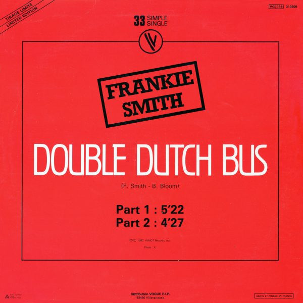 Frankie Smith - Double Dutch Bus (Part 1 & 2) (12" Tweedehands)