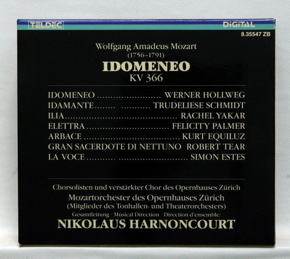 Nikolaus Harnoncourt - Werner Hollweg • Trudeliese Schmidt • Rachel Yakar • Felicity Palmer • Kurt Equiluz • Robert Tear • Simon Estes • Mozartorchester Des Opernhauses Zürich & Chor der Oper Zürich, Wolfgang Amadeus Mozart - Idomeneo (CD)