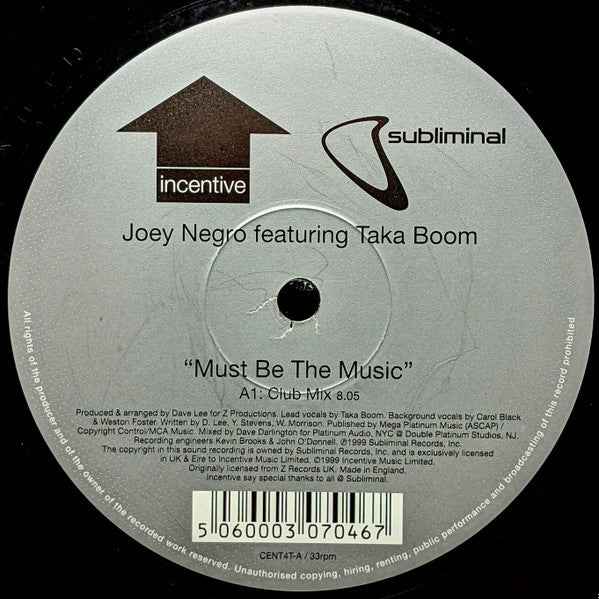 Joey Negro Featuring Taka Boom - Must Be The Music (LP Tweedehands)