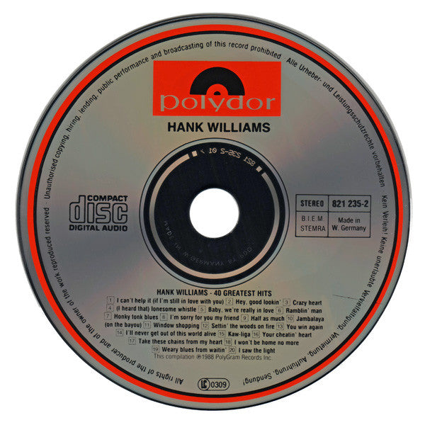 Hank Williams - 40 Greatest Hits (CD Tweedehands) - Discords.nl