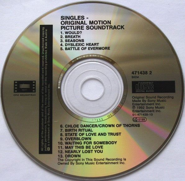 Various - Singles (Original Motion Picture Soundtrack) (CD Tweedehands)