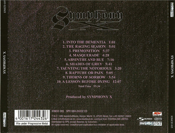 Symphony X - Symphony X (CD)