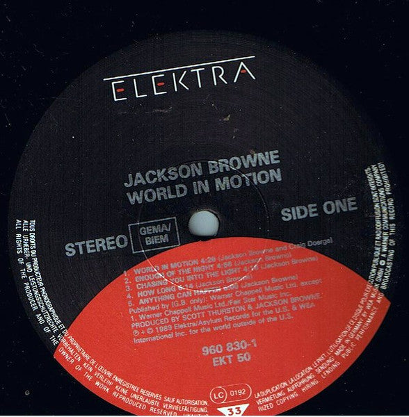 Jackson Browne - World In Motion (LP Tweedehands)