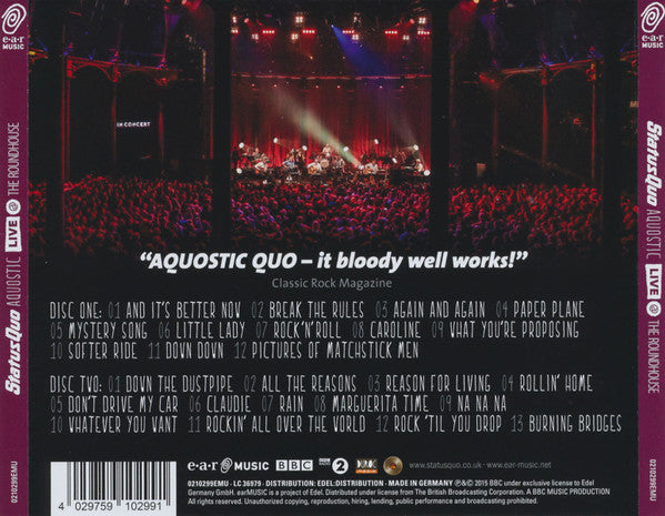 Status Quo - Aquostic -  Live @ The Roundhouse (CD)