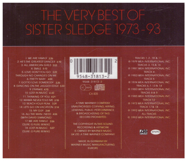 Sister Sledge - The Very Best Of Sister Sledge 1973-93 (CD)