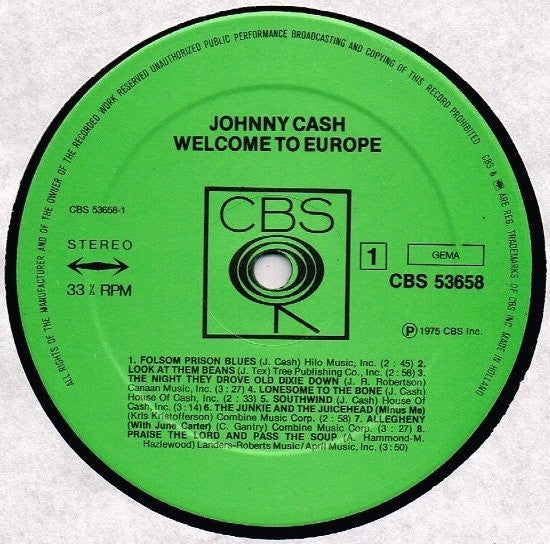 Johnny Cash - Welcome To Europe (LP Tweedehands)
