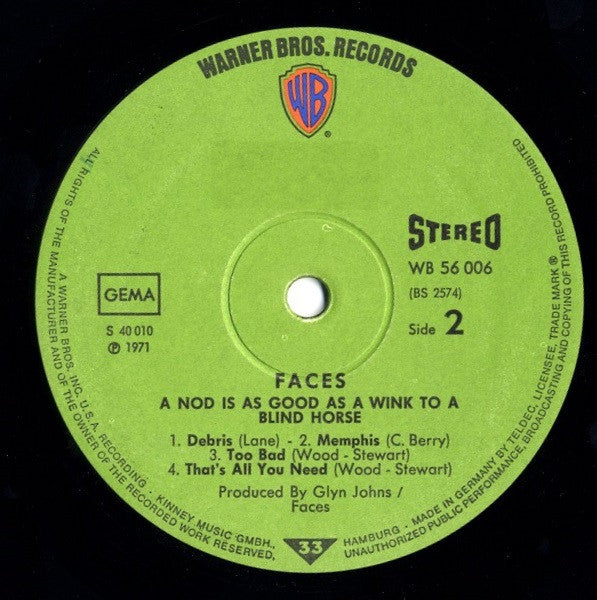 Faces (3) - A Nod Is As Good As A Wink...To A Blind Horse (LP Tweedehands) - Discords.nl