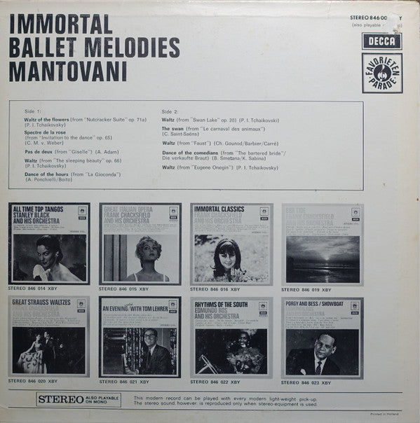 Mantovani : Immortal Ballet Melodies (LP, Album)