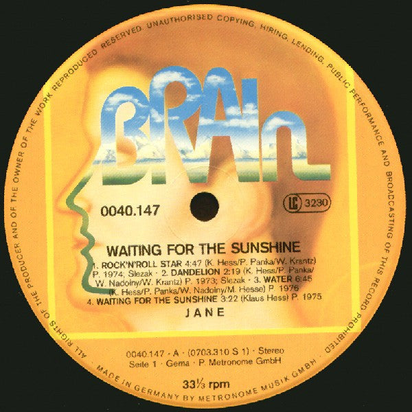 Jane : Waiting For The Sunshine (LP, Comp)