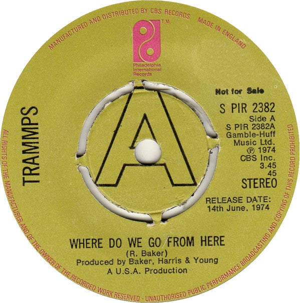 The Trammps : Where Do We Go From Here  (7", Promo, Pus)