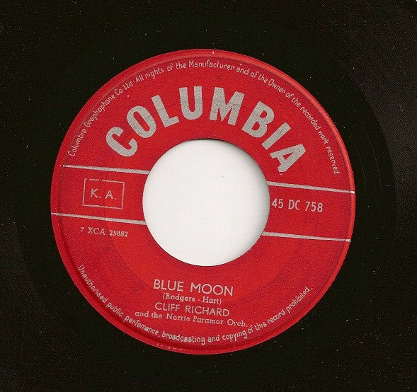 Cliff Richard & The Shadows : What’d I Say / Blue Moon (7", Single)
