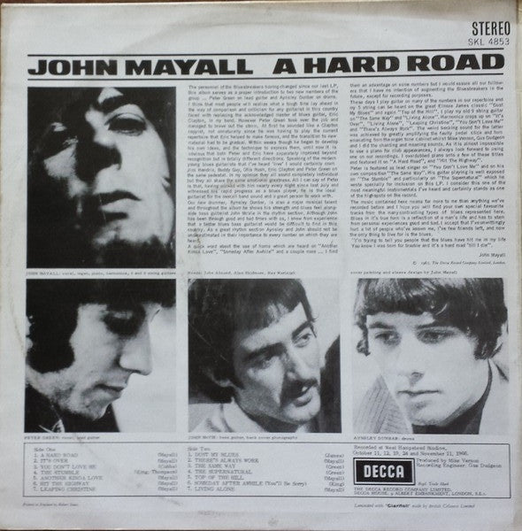 John Mayall & The Bluesbreakers : A Hard Road (LP, Album)